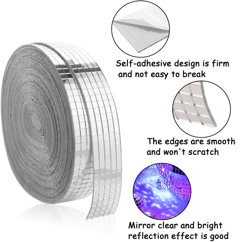 Retainbre 10000 PCS Disco Ball Mirror Tiles Self Adhesive Disco Tapes Mirror Tiles for Crafts Small Square Mirror Tiles Sticker for DIY Craft Decoration Accessory Mirrors Mosaic Tiles - Image 4